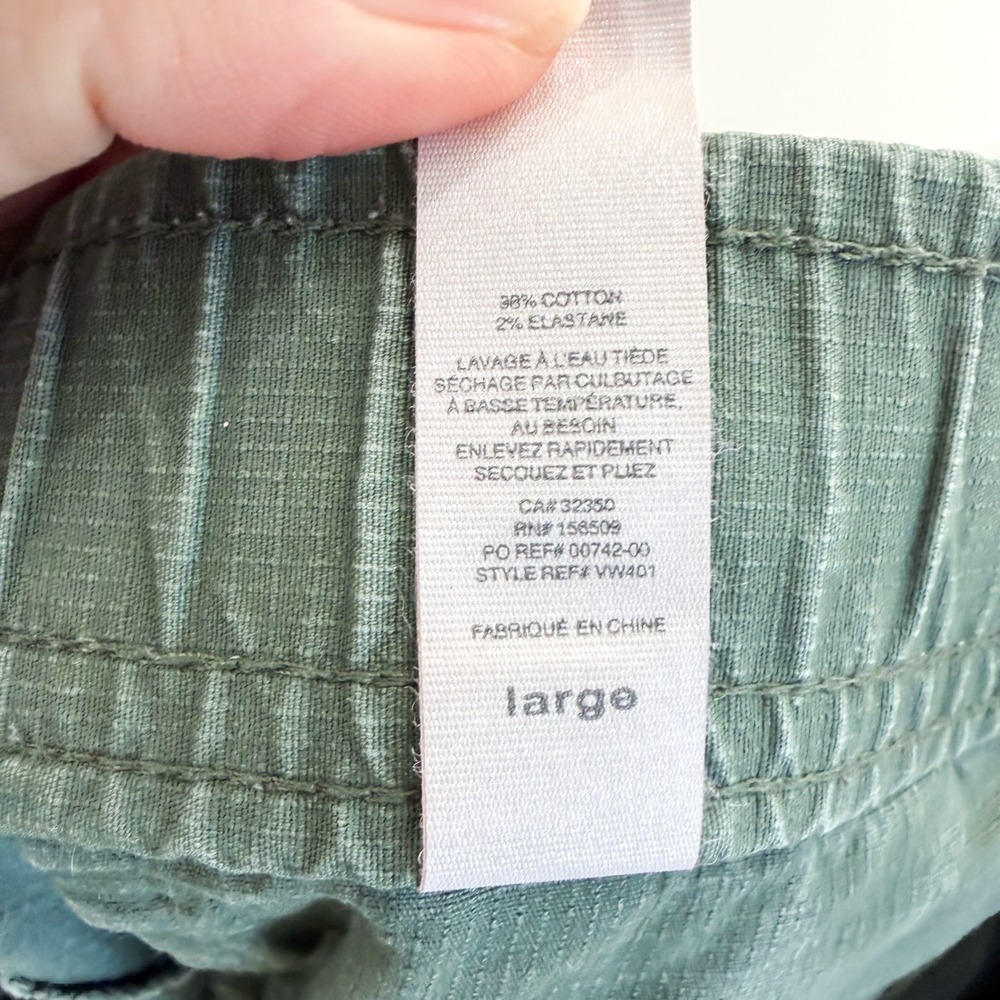 Vuori Ripstop Pants 98% Cotton Olive Green Jogger Hiking Athleisure Active L - Picture 6 of 6